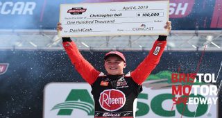Bell celebrates with big Dash 4 Cash check in Bristol Victory Lane