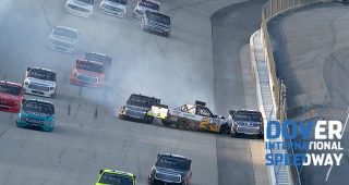 Sheldon Creed crashes after restart at Dover