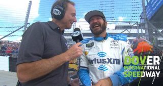 Martin Truex Jr. thanks the Monday crowd