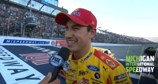 Logano thanks fans after Monday night win