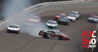 Bell spins coming off Turn 1, avoids contact with wall