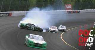 Jones goes spinning early in Stage 1, bad damage to No. 19
