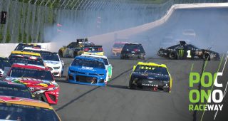 Stenhouse, McDowell and Kurt Busch crash at Pocono