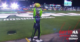 Chastain celebrates Kaulig Racing’s first win, smashes melon