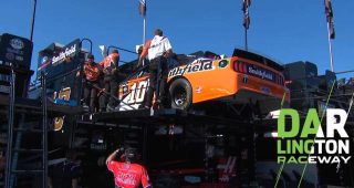 Almriola makes heavy contact with wall in practice, going to backup car