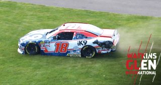 Kyle Busch’s car breaks while passing Ryan Blaney