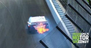 Hamlin makes hard contact with wall in final practice