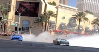 Watch dueling burnouts from Las Vegas Strip — one in augmented reality