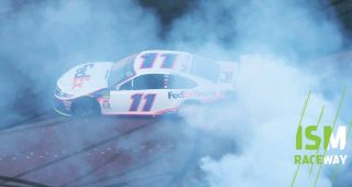 Hamlin celebrates making Championship 4 with Goodyear Burnout