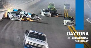 Rookie Ty Majeski turns over in early crash at Daytona