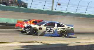 Steve Sheehan crashes into pit-road barrier at virtual Homestead
