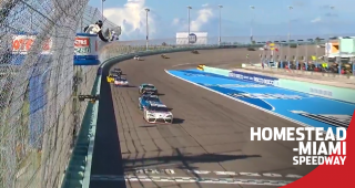 Burton wins Xfinity Series race, three-wide battle for the checkered at Miami