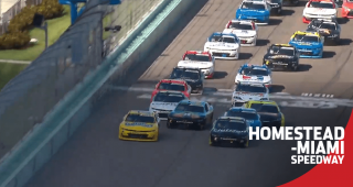 Dale Jr. leads field to green on restart, Gragson gets sideways at Miami