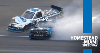 Moffitt, Zane Smith, Elliott involved in Gander Trucks wreck at Miami