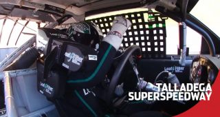 Side-by-side battle to the checkered flag between Haley, Jeb Burton