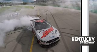 Cole Custer breaks out first career burnout at Kentucky
