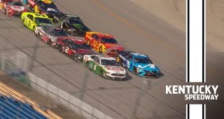 Rookie Cole Custer wins after four-wide battle at Kentucky