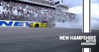 Flags out for Brad Keselowski’s burnout