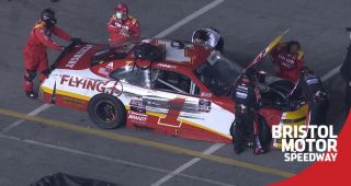 Annett crashes out after contact with Graf Jr. at Bristol