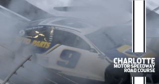 Smoke on the water: Elliott wins on a damp Roval day