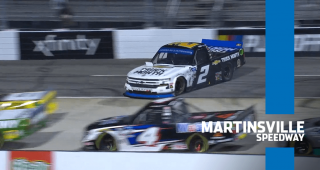 Round of 8 drivers bump and battle out front at Martinsville