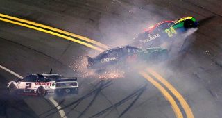 Almirola and Dillon take the Duels as several wreck late