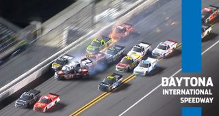 Ben Rhodes makes incredible move to win Daytona as field wrecks behind him