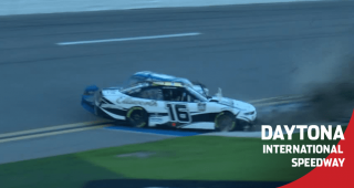 Allmendinger, Cindric tangle on last lap of Stage 1 while leading