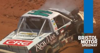 Kyle Larson wrecks out of Bristol’s truck race on dirt