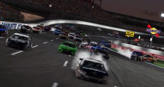 Garrett Manes gets tagged, causes massive wreck midway in Coca-Cola 300