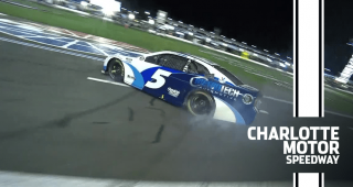 Kyle Larson celebrates 269 in style with a big victory burnout