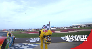 Kyle Busch on hoisting Nashville guitar after Xfinity win No. 100: ‘Everybody’s getting a piece tonight’
