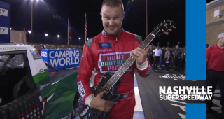 Guitar hero: Ryan Preece hoists hardware in series return to Nashville