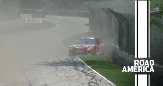 Kyle Busch goes to backup car after contact with the wall in Cup practice