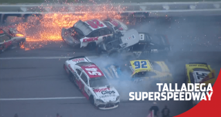 Harrison Burton gets turned, multiple cars wreck late at Talladega