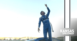Larson dedicates Kansas win to victims of Hendrick plane crash