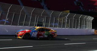 Go for a lap around the LA Memorial Coliseum with Kyle Busch