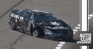 Hard hit with wall causes major damage to No. 1 Chevrolet of Ross Chastain