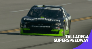Jeffrey Earnhardt turns laps in the No. 3 with Larry McReynolds on the box