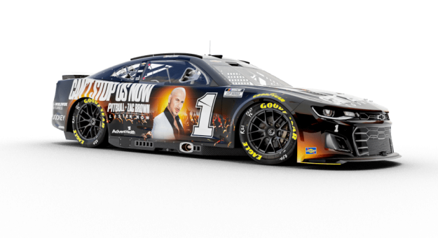 Visit El Chevrolet No. 1 de Ross Chastain con el look de Pitbull page