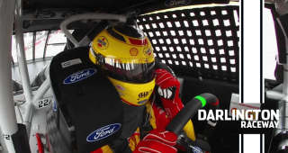 Logano puts the No. 22 on the pole for throwback weekend