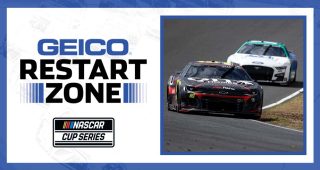 Daniel Suárez charges to the front in GEICO Restart Zone