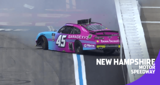 Justin Allgaier, Julia Landauer tangle at New Hampshire