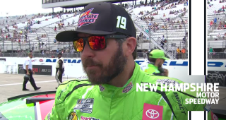 Martin Truex Jr. reacts to first pole with Joe Gibbs Racing