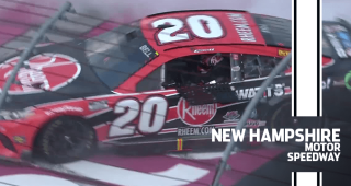 Bell of the burnout: Christopher Bell celebrates New Hampshire win