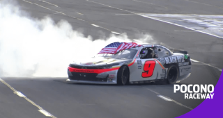 Noah Gragson puts on a smoke show at the ‘Tricky Triangle’