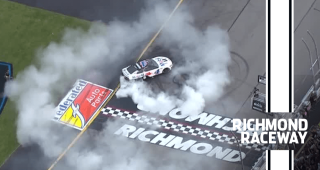Harvick smokes out the Richmond front stretch after 60th career win