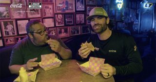 Chef Eric Greenspan and Corey LaJoie serve up Nashville bologna sandwiches