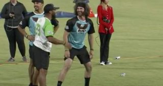 Corey LaJoie boots a home run in the 2022 Kickball Klassic
