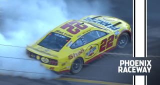 Logano puts on smoke show for second Cup Series championship win